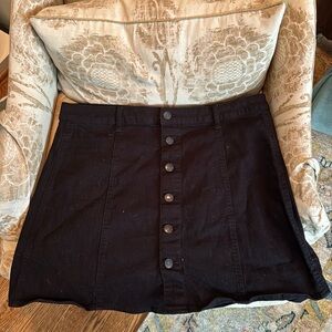 Black Mossimo Button Front Black Denim Skirt